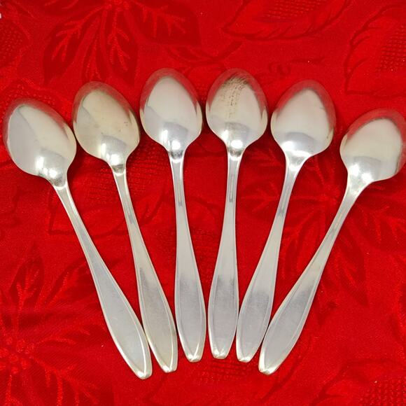 6X Tbsp Antique Rogers Bros IS Silhouette Silver Plated Table Spoons - Picture 8 of 12